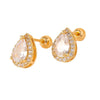 Wholesale Copper Inlaid Zircon Geometric Style Women's Earring