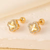 Wholesale Copper Inlaid Zircon Geometric Style Women's Earring