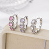 Wholesale Copper Inlaid Zircon Geometric Style Women's Earrings