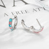 Wholesale Copper Inlaid Zircon Geometric Style Women's Earrings