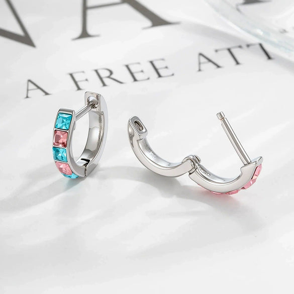 Wholesale Copper Inlaid Zircon Geometric Style Women's Earrings