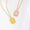 Wholesale Copper Inlaid Zircon Geometric Style Women's Fashion Light Luxury Square Necklace