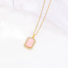 Wholesale Copper Inlaid Zircon Geometric Style Women's Fashion Light Luxury Square Necklace