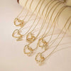 Wholesale Copper Inlaid Zircon Heart And Letter Pendant Necklace With Snake Bone Chain Fashion Style For Women