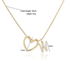 Wholesale Copper Inlaid Zircon Heart And Letter Pendant Necklace With Snake Bone Chain Fashion Style For Women