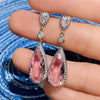 Wholesale Copper Inlaid Zircon Heartshaped Girls Earrings With Geometric Design