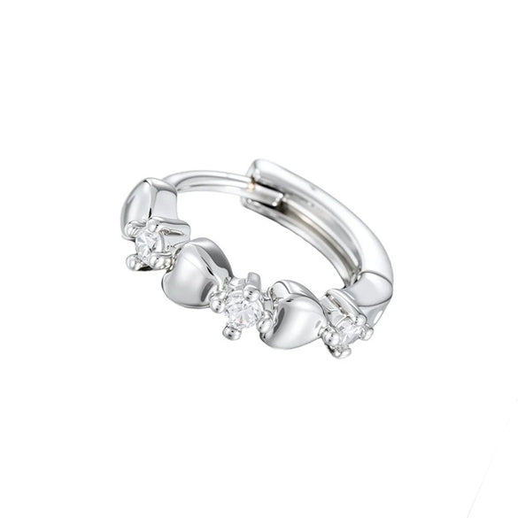 Wholesale Copper Inlaid Zircon Heartshaped Sweet Design Women's Earrings