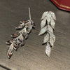 Wholesale Copper Inlaid Zircon Leaves Earrings For Women Fashion Style