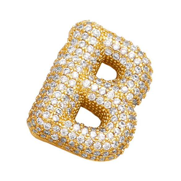 Wholesale Copper Inlaid Zircon Letter Pendant Necklace For Women Hiphop Style