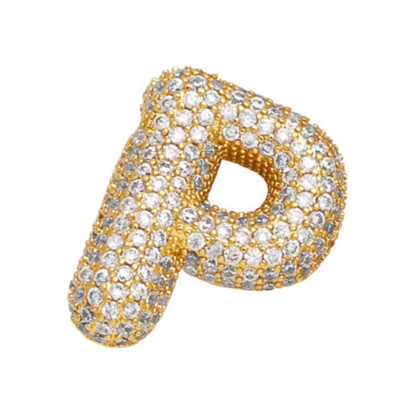 Wholesale Copper Inlaid Zircon Letter Pendant Necklace For Women Hiphop Style