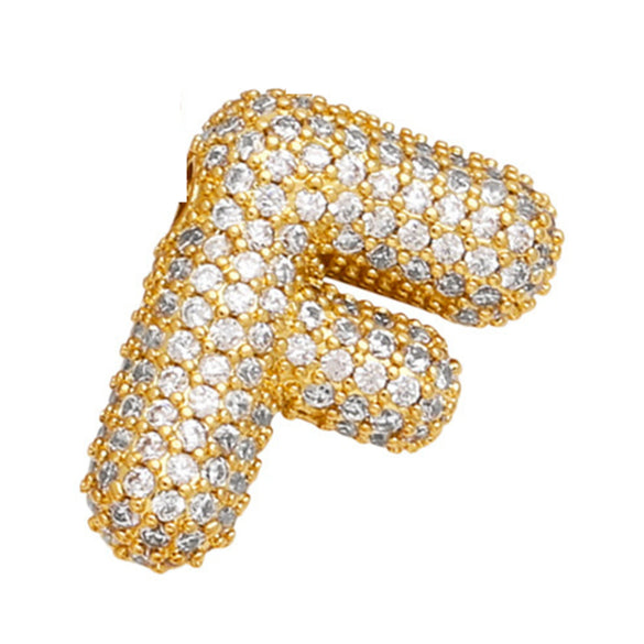 Wholesale Copper Inlaid Zircon Letter Pendant Necklace For Women Hiphop Style