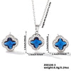 Wholesale Copper Inlaid Zircon Natural Plants And Flowers Style Fourleaf Clover Earrings And Necklace Twopiece Jewelry Set