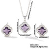 Wholesale Copper Inlaid Zircon Natural Plants And Flowers Style Fourleaf Clover Earrings And Necklace Twopiece Jewelry Set