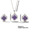 Wholesale Copper Inlaid Zircon Natural Plants And Flowers Style Fourleaf Clover Earrings And Necklace Twopiece Jewelry Set