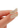 Wholesale Copper Inlaid Zircon Open Ring With Flower Pattern And Plant Style For Men And Women