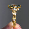Wholesale Copper Inlaid Zircon Ring For Women Leaf Geometric Design