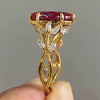 Wholesale Copper Inlaid Zircon Ring For Women Leaf Geometric Design