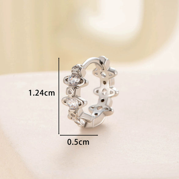 Wholesale Copper Inlaid Zircon Saturn Earring For Girls