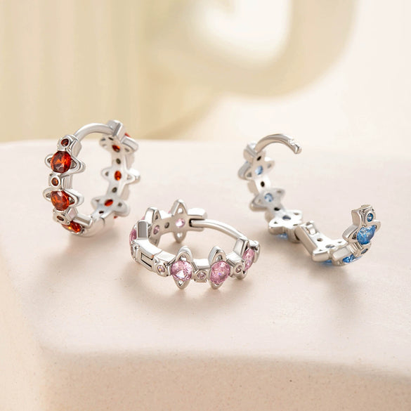 Wholesale Copper Inlaid Zircon Saturn Earring For Girls