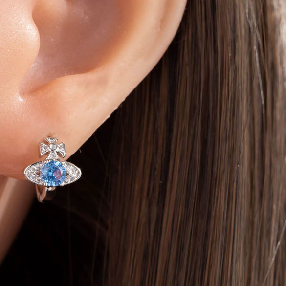 Wholesale Copper Inlaid Zircon Saturn Shape Sweet Style Women's Earrings