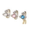 Wholesale Copper Inlaid Zircon Saturn Shape Sweet Style Women's Earrings