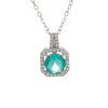 Wholesale Copper Inlaid Zircon Simple Style Square Perfume Bottle Pendant Necklace For Women With Electroplating