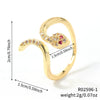 Wholesale Copper Inlaid Zircon Snake Zodiac Open Ring Electroplated Women's Fashion Jewelry