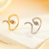 Wholesale Copper Inlaid Zircon Snake Zodiac Open Ring Electroplated Women's Fashion Jewelry