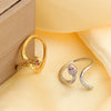 Wholesale Copper Inlaid Zircon Snake Zodiac Open Ring Electroplated Women's Fashion Jewelry