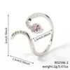 Wholesale Copper Inlaid Zircon Snake Zodiac Open Ring Electroplated Women's Fashion Jewelry