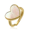 Wholesale Copper Inlaid Zircon Wave Heart Flower Sweet Style Dripping Oil Women's Ring