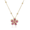 Wholesale Copper Inlaid Zirconia Fivepetal Flower Pendant Necklace Light Luxury Women's O Word Chain