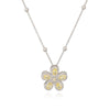 Wholesale Copper Inlaid Zirconia Fivepetal Flower Pendant Necklace Light Luxury Women's O Word Chain