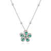 Wholesale Copper Inlaid Zirconia Fivepetal Flower Pendant Necklace Light Luxury Women's O Word Chain