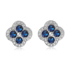 Wholesale Copper Inlaid Zirconia Four Leaf Clover Flower Petal Light Luxury Women's Earrings