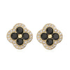 Wholesale Copper Inlaid Zirconia Four Leaf Clover Flower Petal Light Luxury Women's Earrings
