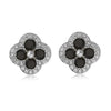Wholesale Copper Inlaid Zirconia Four Leaf Clover Flower Petal Light Luxury Women's Earrings