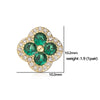 Wholesale Copper Inlaid Zirconia Four Leaf Clover Flower Petal Light Luxury Women's Earrings