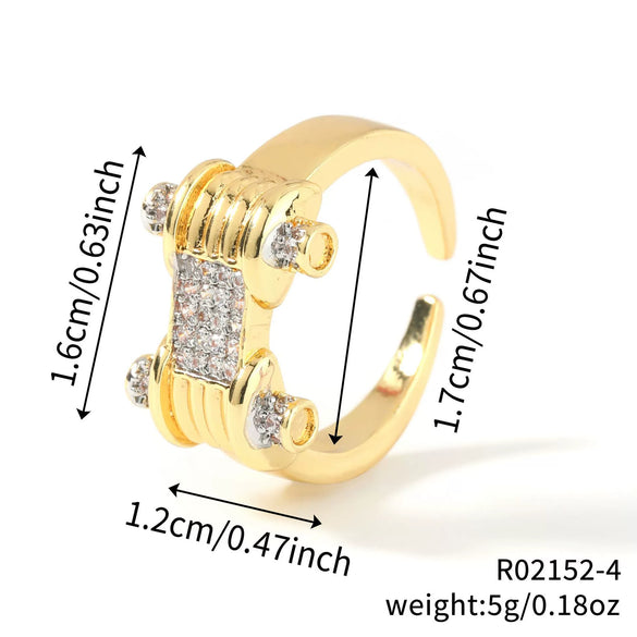 Wholesale Copper Inlaid Zirconium Geometric Asymmetrical Open Ring Earrings Handmade Electroplated Jewelry