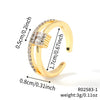Wholesale Copper Inlaid Zirconium Geometric Asymmetrical Open Ring Earrings Handmade Electroplated Jewelry