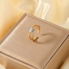 Wholesale Copper Inlaid Zirconium Geometric Asymmetrical Open Ring Earrings Handmade Electroplated Jewelry