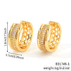 Wholesale Copper Inlaid Zirconium Geometric Earrings Electroplated