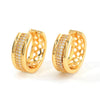 Wholesale Copper Inlaid Zirconium Geometric Earrings Electroplated