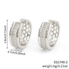 Wholesale Copper Inlaid Zirconium Geometric Earrings Electroplated