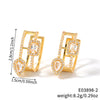 Wholesale Copper Inlaid Zirconium Geometric Water Drop Cut Out Square Earrings For Women Electroplated Simple Stylish