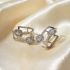 Wholesale Copper Inlaid Zirconium Geometric Water Drop Cut Out Square Earrings For Women Electroplated Simple Stylish