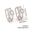 Wholesale Copper Inlaid Zirconium Geometric Water Drop Cut Out Square Earrings For Women Electroplated Simple Stylish