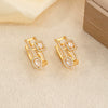 Wholesale Copper Inlaid Zirconium Geometric Water Drop Cut Out Square Earrings For Women Electroplated Simple Stylish