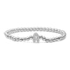 Wholesale Copper Inlaid Zirconium Letter Round Beaded Elastic Bracelet For Women Fashion Design