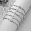 Wholesale Copper Inlaid Zirconium Letter Round Beaded Elastic Bracelet For Women Fashion Design